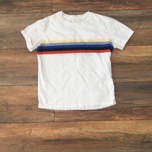 White shirt with colored stripes